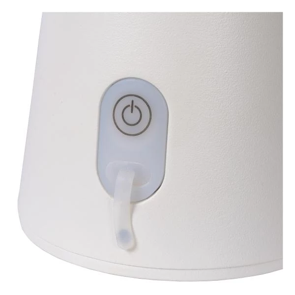 Lucide LA DONNA - wiederaufladbare Tischlampe Außen - Akku/Batterie - Ø 19,7 cm - LED Dim. - 1x2W 2700K - IP54 - 3 StepDim - Weiß - Detail 5